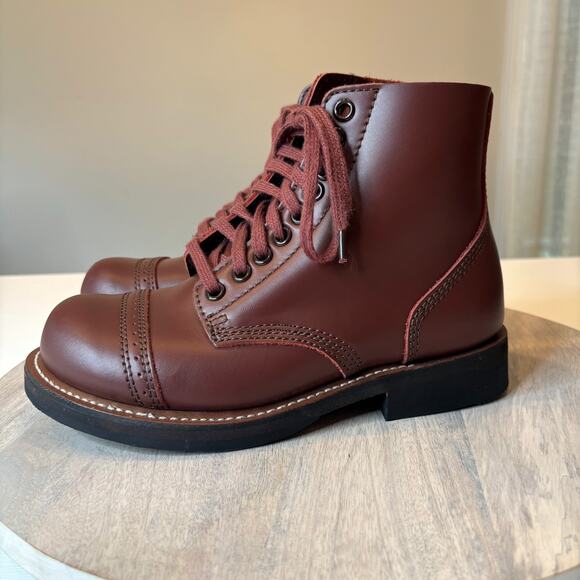 US Army Leather Combat Boots WWII Repro Goodyear Welt Dress Uniform Size 5 - Picture 3 of 12